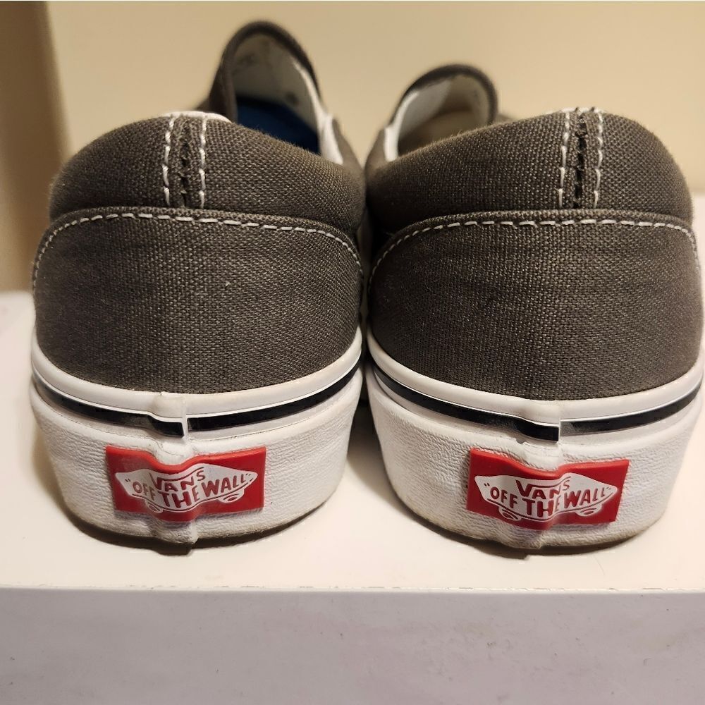 VANS "Asher" Gray Canvas Slip-On Sneakers Womans 8/38.5 Ret $135 WORN ONCE! - Picture 7 of 9